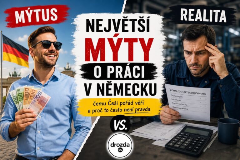 Největší mýty o práci v Německu – pracovník přemýšlí nad realitou práce v Německu a častými omyly Čechů o platech, němčině a pracovních podmínkách.