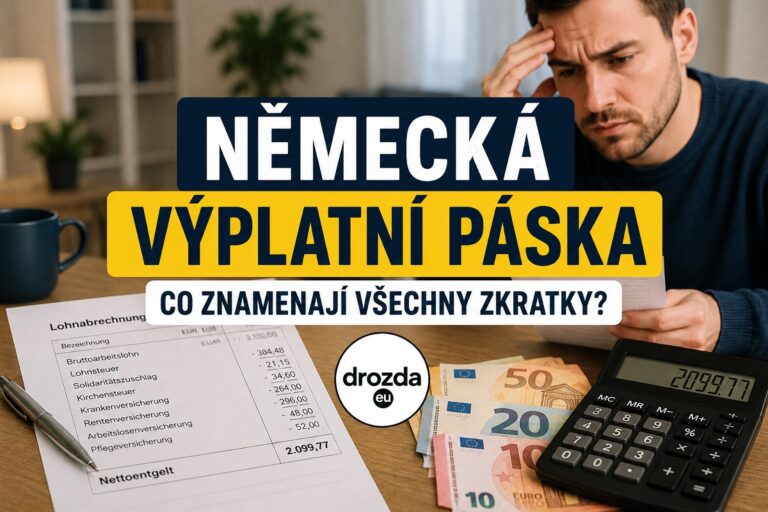 Německá výplatní páska (Lohnabrechnung) – vysvětlení zkratek, srážek ze mzdy a rozdílu mezi hrubou a čistou mzdou v Německu.