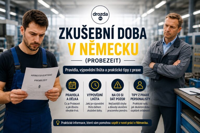 Zkušební doba v Německu – český zaměstnanec během práce v německé firmě